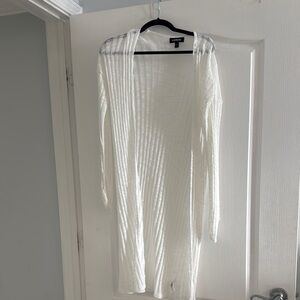 White Women's sheer Sweater cardigan